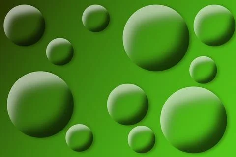 Green round bubble balls shape foam bubbles liquid water fluid shiny soap ball Illustrazione stock