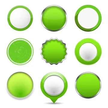 Green Round Buttons Illustrazione stock