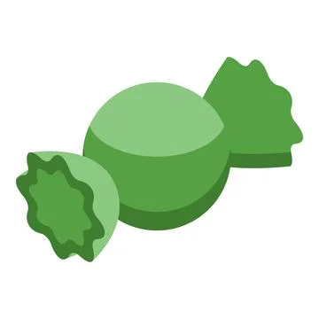 Green round chocolate candy with wrapper wrapped around Stock Illustration