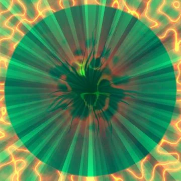 Green round corrugated decorative background Stock Illustration