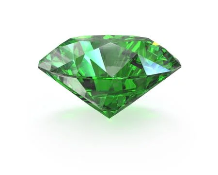 Green round cut emerald Stock Illustration