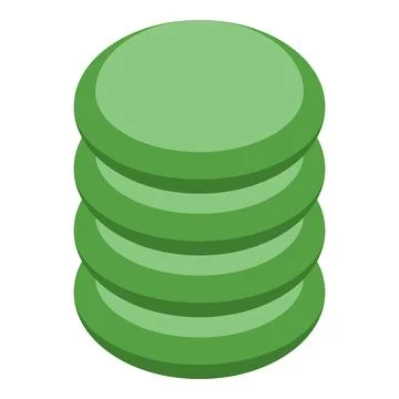Green round database storing information on server Stock Illustration