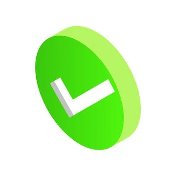 Green round element icon, isometric 3d style Stock Illustration