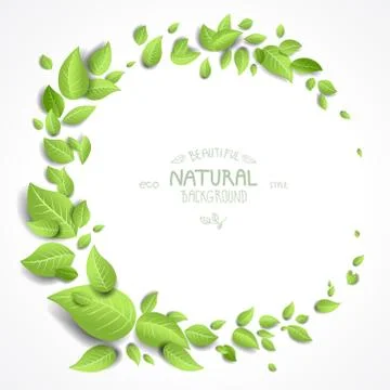 Green round frame Stock Illustration