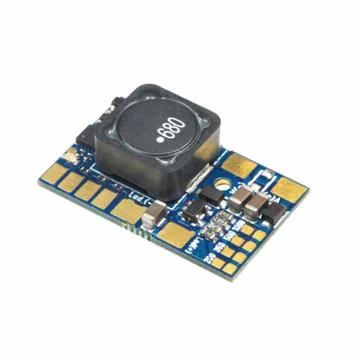 Green round led pulse width modulation dimmer PCB board surface mount compone Stock Photos