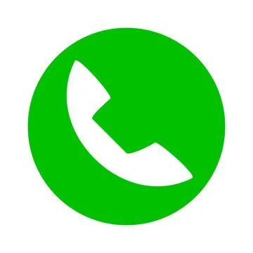 Green round phone icon. Vector. Stock Illustration