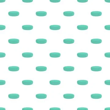 Green round pucks creating a seamless pattern Illustrazione stock