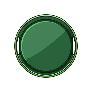 Green round serving tray dish illustration Stock Illustration