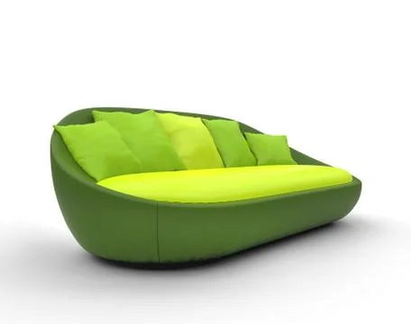 Green Round Sofa Stock Illustration