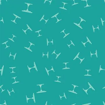 Green Round table icon isolated seamless pattern on green background. Vector Illustrazione stock