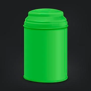 Green round tin packaging Stock Illustration
