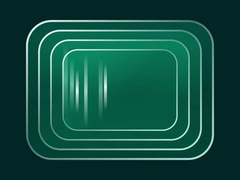 Green rounded rectangle glass layers with abstract light streaks and subtle.. Stock Illustration