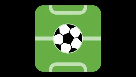 Green Rounded Square App Icon With Soccer Ball on Football Field Stock Footage 337390978