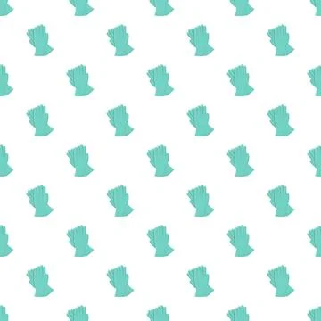 Green rubber gloves pattern providing protection and hygiene Illustrazione stock