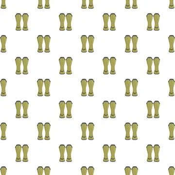Green rubber rain boots repeating seamless pattern design Illustrazione stock