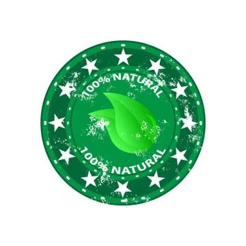 Green rubber stamp with text 100 Stock Illustration