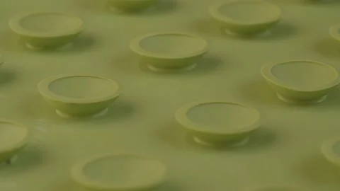 Green rubber surface of massager Stock Footage 140313817