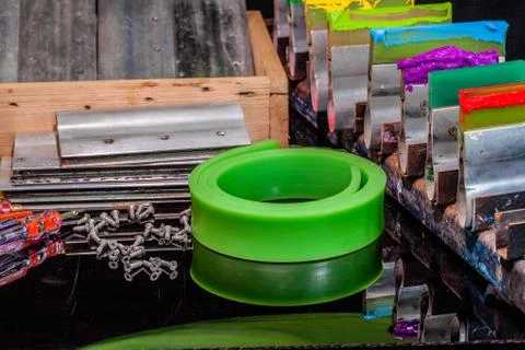 Green rubble for screen printing tee shirt Stock Photos