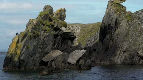 Green rugged coastline Stock Footage 129321615