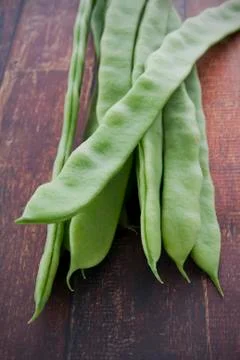 Green runner beans Stock Photos