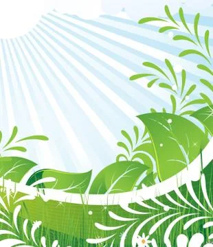 Green rural meadow Stock Illustration