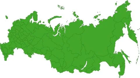 Green Russia map Stock Illustration