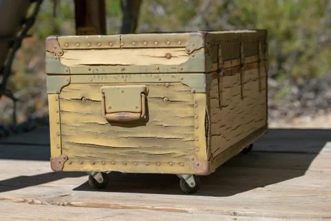 Green rusty chest Stock Photos