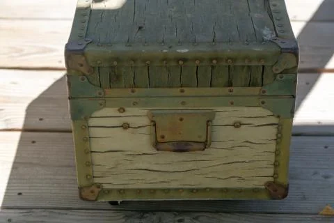 Green rusty chest Stock Photos