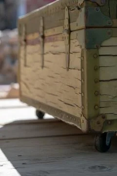 Green rusty chest Stock Photos