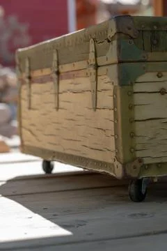Green rusty chest Stock Photos