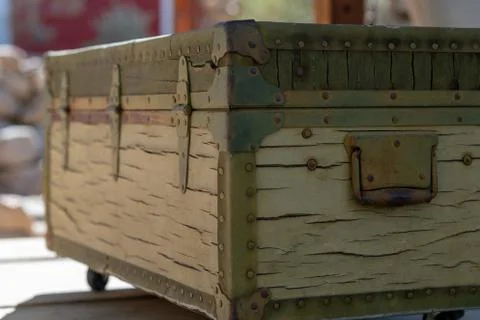 Green rusty chest Stock Photos