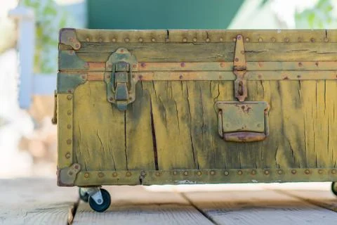 Green rusty chest Stock Photos