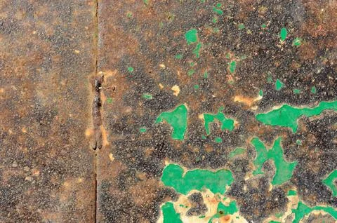 Green rusty metal texture background close up Stock Photos