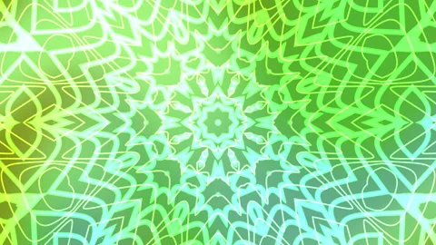 Green Sacred Pulse – Dynamic Mandala in Electric Colors Stock Footage 310643027