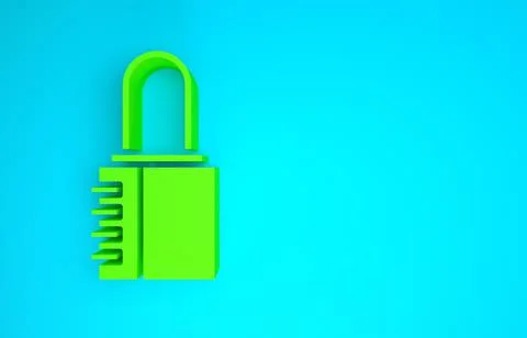 Green Safe combination lock icon isolated on blue background. Combination pad イラスト素材