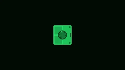 Green Safe Vault Unlock Open Flat Design Finance Animation Stock-Footage 342611125