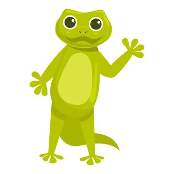 Green salamander icon cartoon vector. Animal iguana Stock Illustration