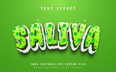Green saliva 3d text effect editable Stock Illustration
