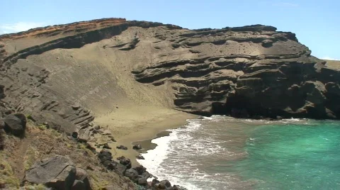 Green Sand Beach 7 Stock Footage 649657