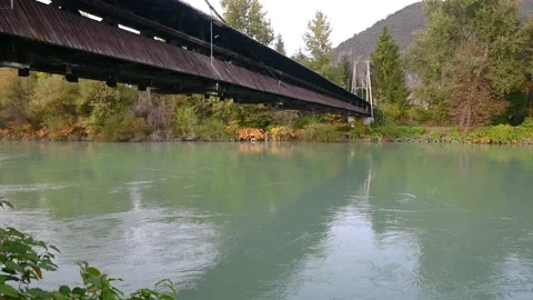 Green Sava river flows gently downstream, Slovenia Video stock 141254469