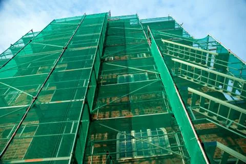 Green Scaffolding Stock Photos