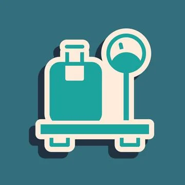 Green Scale with suitcase icon isolated on green background. Logistic and イラスト素材