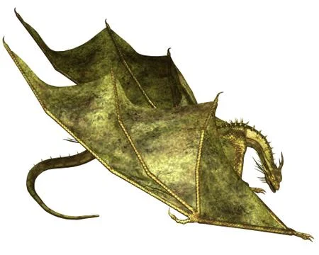 Green Scaled Dragon Crawling Stock-Illustration