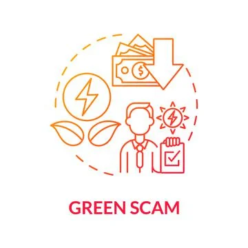 Green scam concept icon Stock Illustration