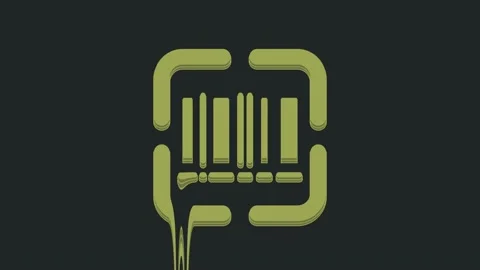 Green Scanner scanning bar code icon isolated on black background. Barcode label Video stock 235584593