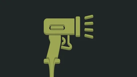 Green Scanner scanning bar code icon isolated on black background. Barcode label Stock-Footage 235584741