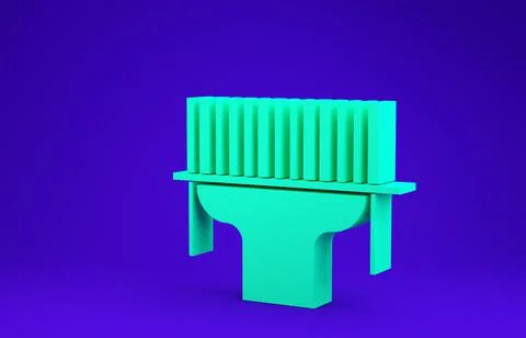 Green Scanner scanning bar code icon isolated on blue background. Barcode lab Illustrazione stock