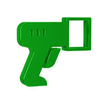 Green Scanner scanning bar code icon isolated on transparent background. Ba.. Stock Illustration