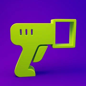 Green Scanner scanning bar code icon isolated on purple-blue background. Ba.. Illustrazione stock