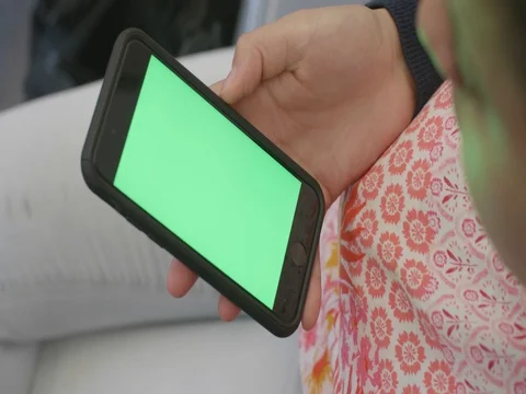 Green Sceen iphone on a subway train Stock Footage 80914105